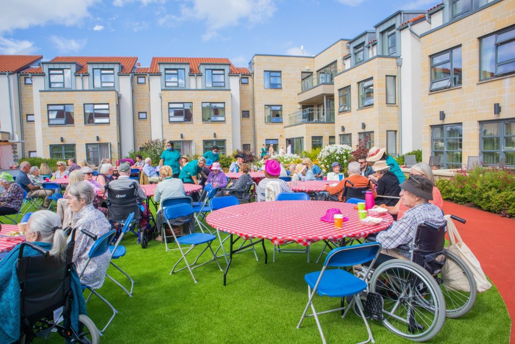 Residents and staff at the Cramond Residence Hoedown event