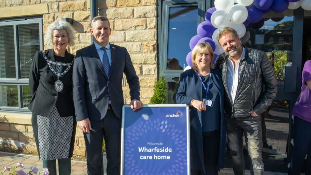 TV presenter Martin Roberts (far right|) at the Wharfeside launch