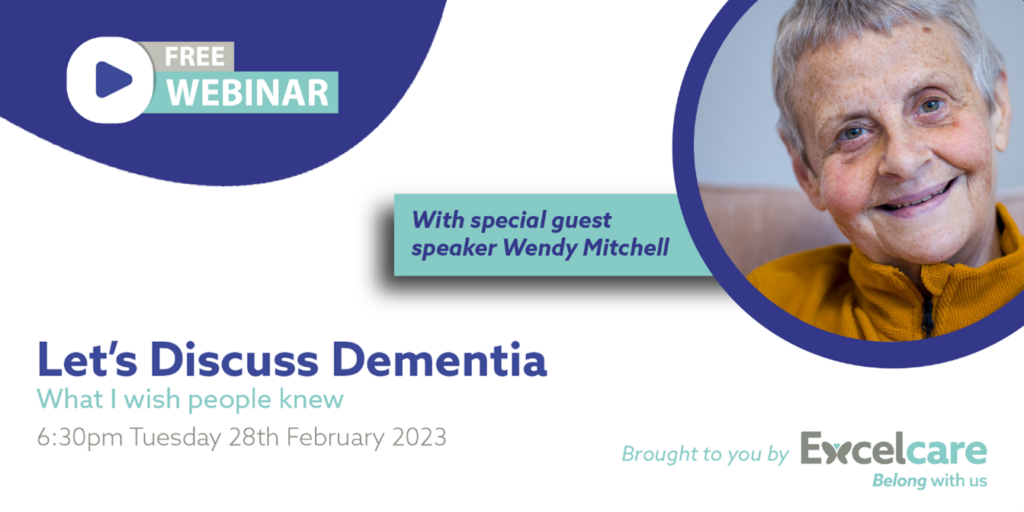 Blogger, activist and Sunday Times best-selling author, Wendy Mitchell, is to join a monthly webinar hosted by Excelcare