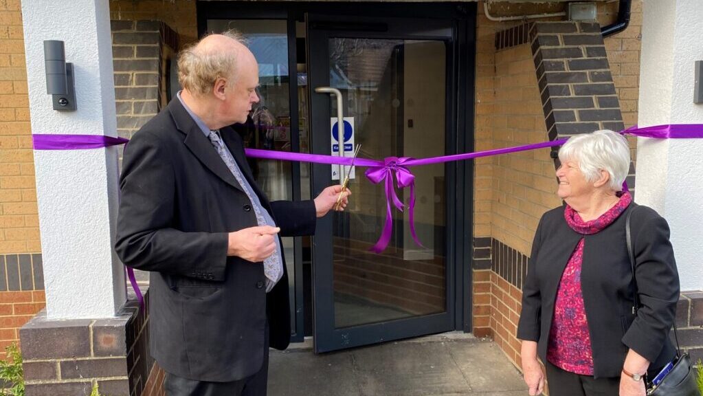 The ribbon to open the refurbished Milton Lodge was officially cut by deputy mayor and mayoress of Peterborough, Nick Sandford and Bella Saltmarsh