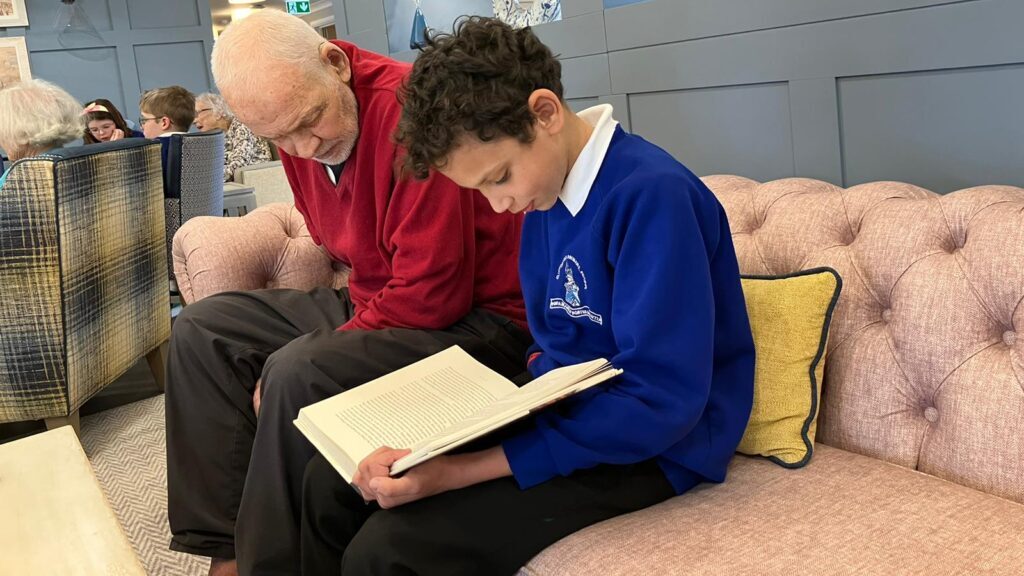A Chartwell House resident with a Cliftonville reading ambassador