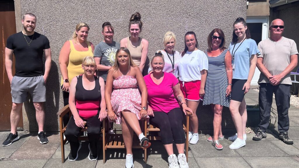 The staff team at Priory Group's care home in Stenhousemuir