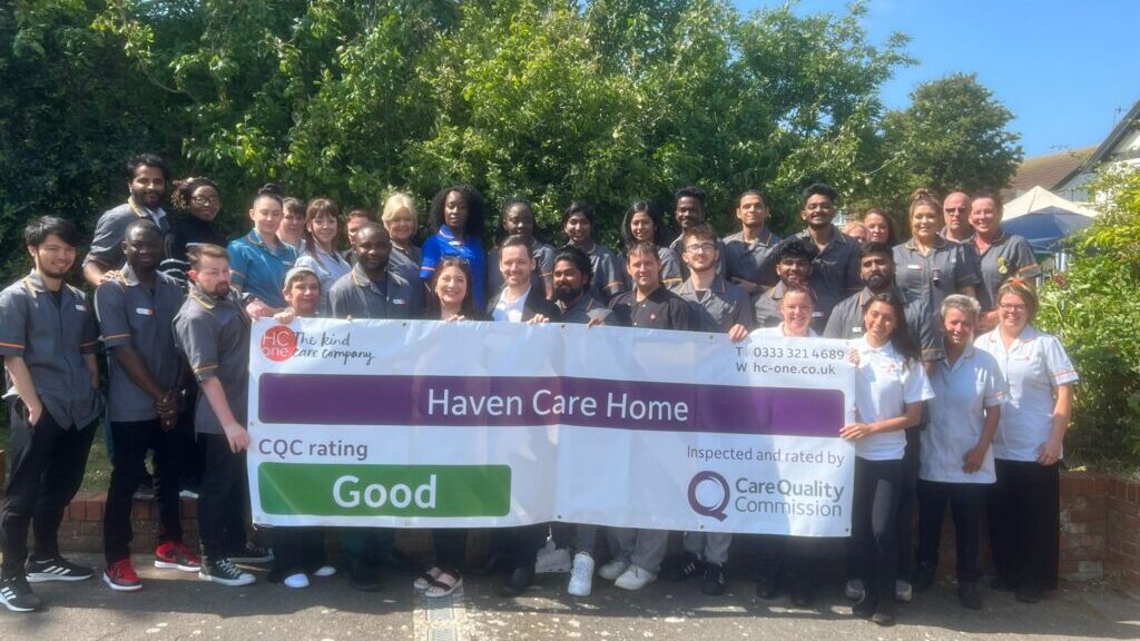 Staff at HC-One's Haven House celebrate their Good rating