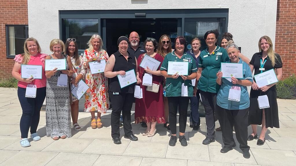 Cheshire Springs staff who had been working at the home since the beginning were recognised with a certificate and gifts