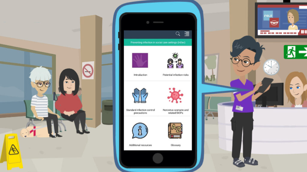 The IPC app has been developed specifically for the social care workforce