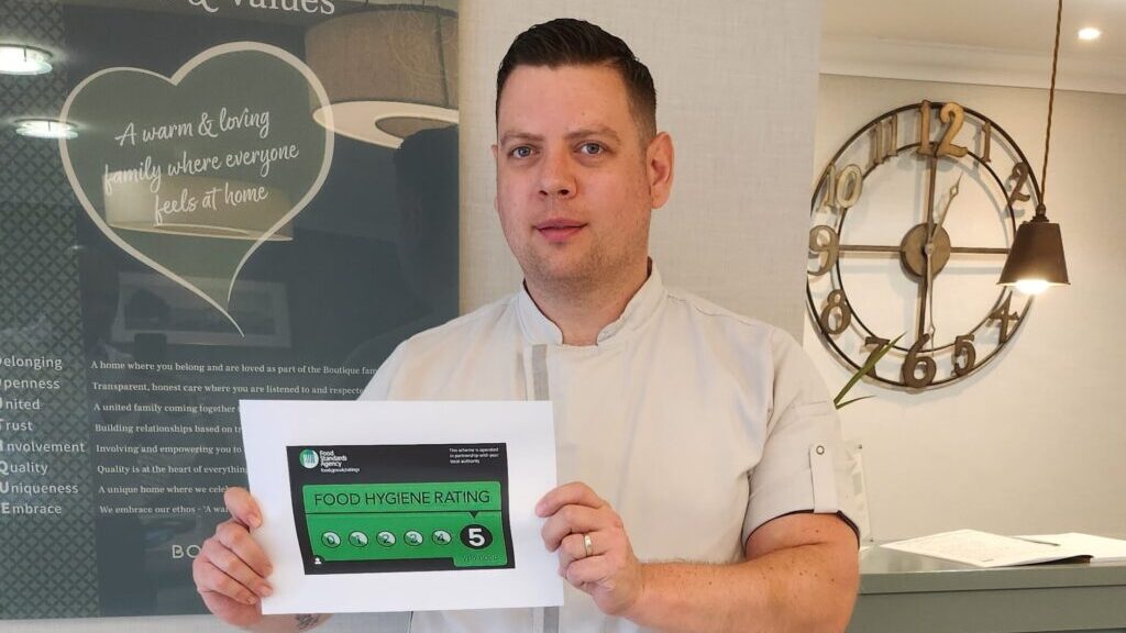 Head chef Adrian Riley shows off Brampton Manor's top marks