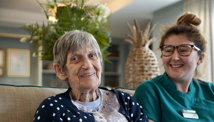 A Boutique Care Homes resident and carer