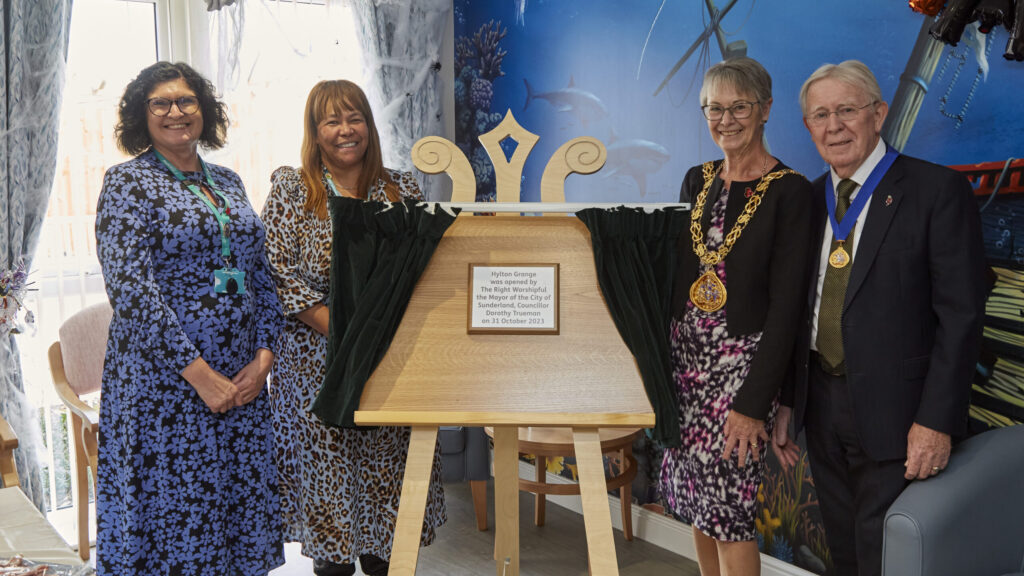 Mayor of the City of Sunderland, Councillor Dorothy Trueman (second right) officially opens Hylton Grange nursing home
