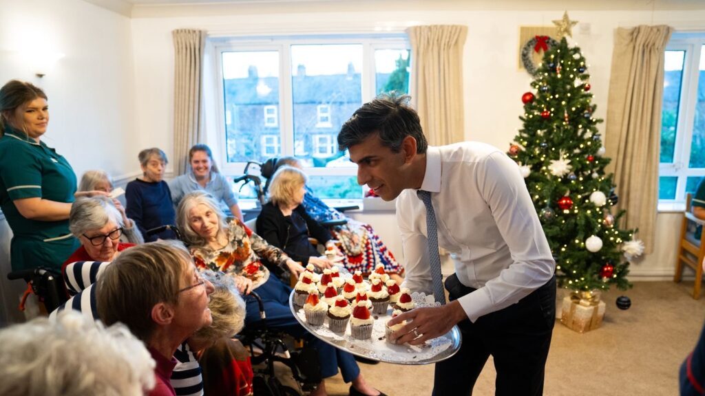 PM Rishi Sunak chatted with residents and staff and helped hand out cream cakes and tea during his visit to Hill Care’s Beechwood Care Home