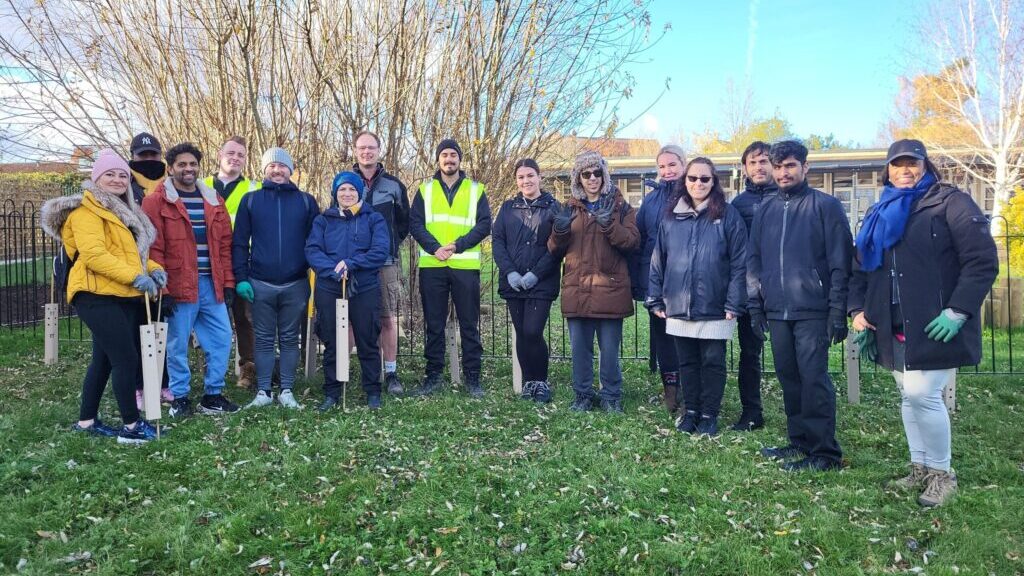 Staff from Lambwood Heights, Elsyng House, Woodland Grove and head office joined the latest Essex Forest Initiative planting event at Alderton Junior School in Loughton