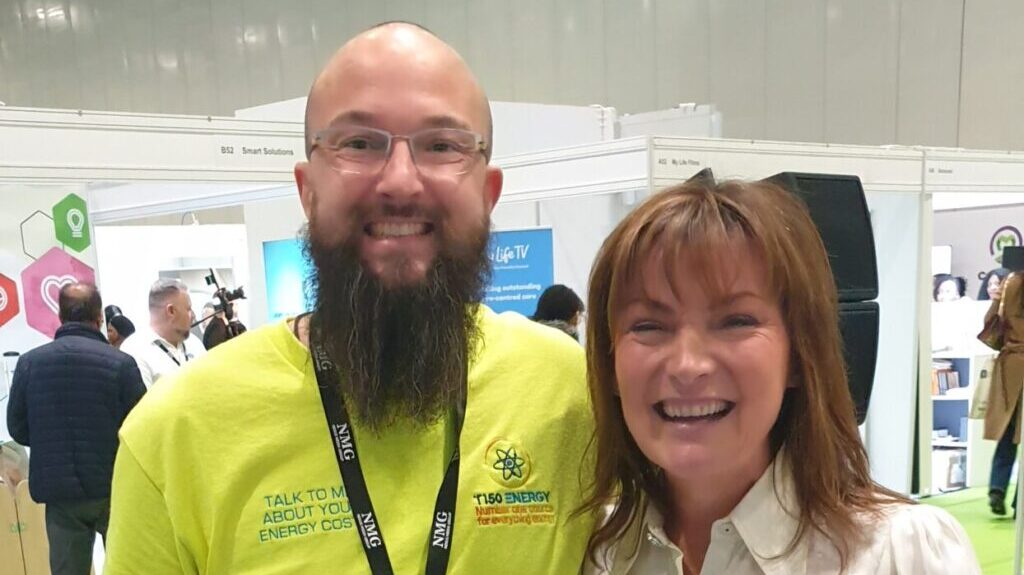 Matt Small with TV presenter Lorraine Kelly at The Care Managers Show
