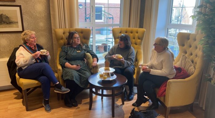 Newly appointed care home manager (second left) meets the local community at Ivy Court