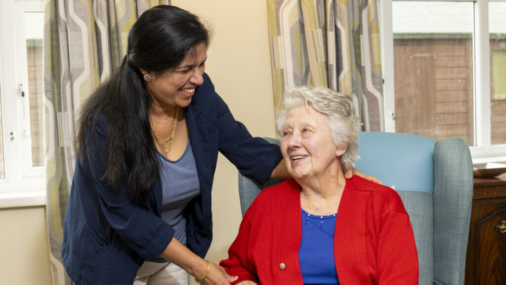Lissy Verghese (Coniston Court home manager) with Marion Jordon (resident)